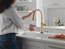 Single Handle Pull Down Touchless Kitchen Faucet in Lumicoat Champagne Bronze 