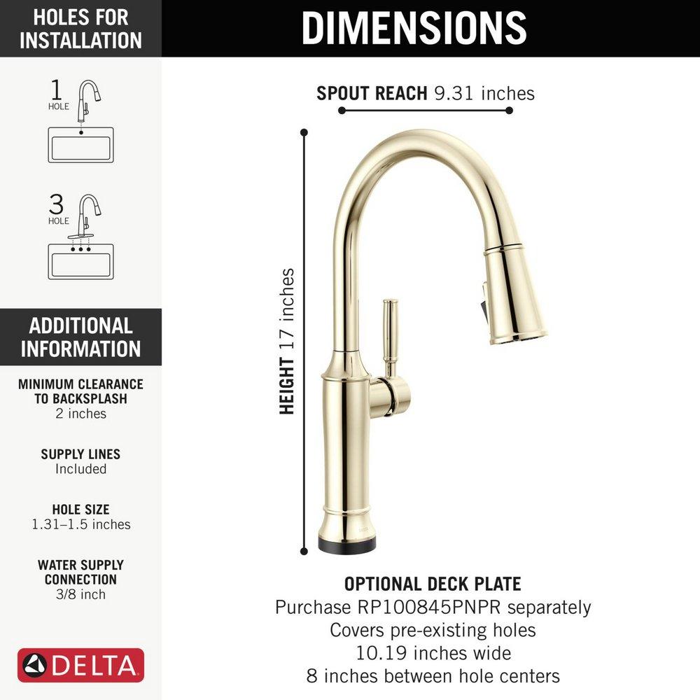DELTA RENALDI TOUCH2O KITCHEN FAUCET WITH TOUCHLESS TECHNOLOGY 