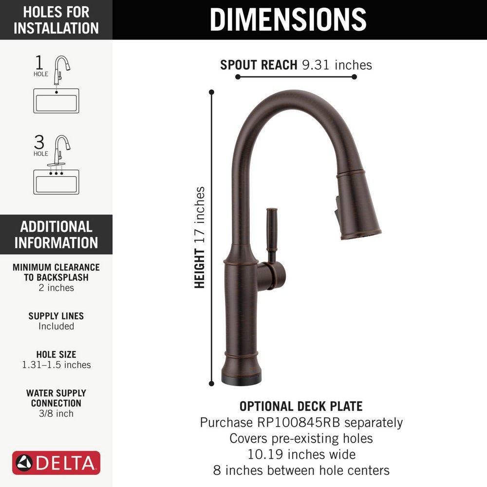 Single Handle Pull Down Touchless Kitchen Faucet in Venetian Bronze 