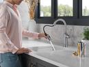 Delta Faucet Stainless Steel Single Handle Pull Down Bar Faucet 