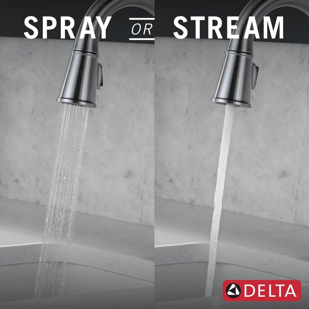 Delta Faucet Stainless Steel Single Handle Pull Down Bar Faucet 