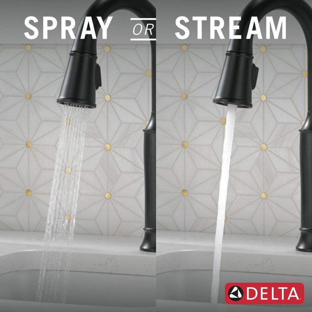 Delta Faucet Matte Black Single Handle Pull Down Bar Faucet 