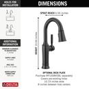 Delta Faucet Matte Black Single Handle Pull Down Bar Faucet 