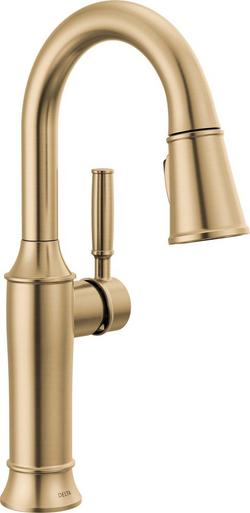 Single Handle Pull Down Bar Faucet in Lumicoat&reg; Champagne Bronze