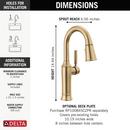 Delta Faucet Lumicoat Champagne Bronze Single Handle Pull Down Bar Faucet 