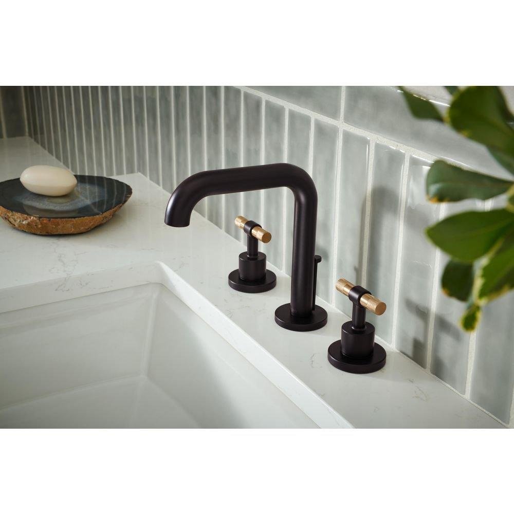Brizo Matte Black Litze&reg; Widespread Bathroom Faucet T-Lever Handle Kit 