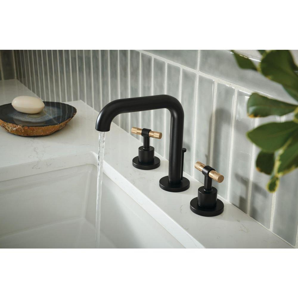 Brizo Matte Black Litze&reg; Widespread Bathroom Faucet T-Lever Handle Kit 