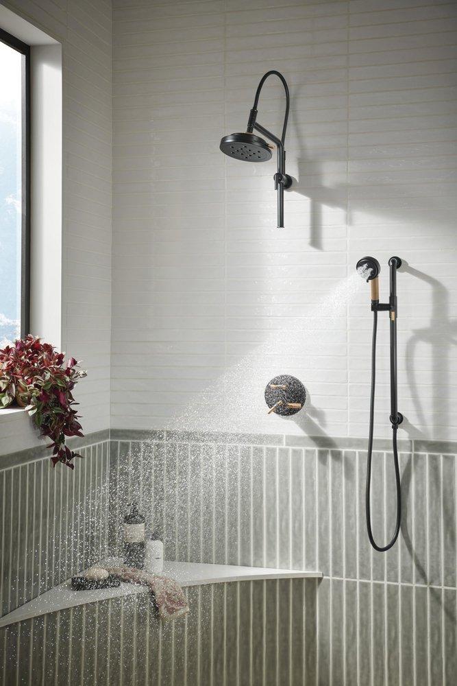 Brizo Matte Black TempAssure Thermostatic Valve With Integrated Diverter T-Lever Handle Kit 