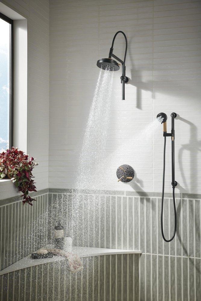 Brizo Matte Black TempAssure Thermostatic Valve With Integrated Diverter T-Lever Handle Kit 