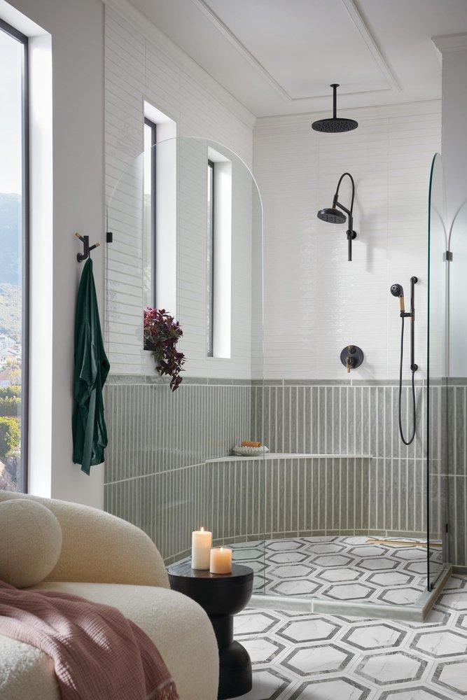 Brizo Matte Black TempAssure Thermostatic Valve With Integrated Diverter T-Lever Handle Kit 