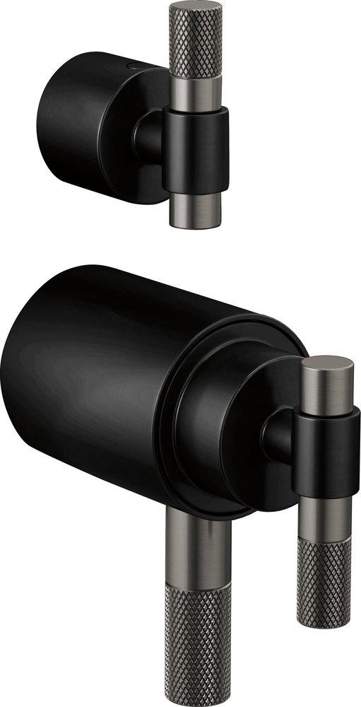 Brizo Matte Black TempAssure Thermostatic Valve With Integrated Diverter T-Lever Handle Kit 