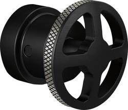 Sensori&reg; Thermostatic Valve Trim Handle Kit - Wheel in Matte Black / Brilliance&reg; Luxe Steel&reg;