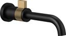 Single Handle Wall Mount Bathroom Sink Faucet in Matte Black/Luxe Gold