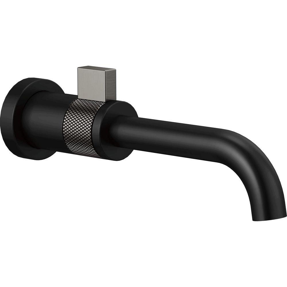 Single Handle Wall Mount Bathroom Sink Faucet in Matte Black with Brilliance&reg; Luxe Steel&reg; 