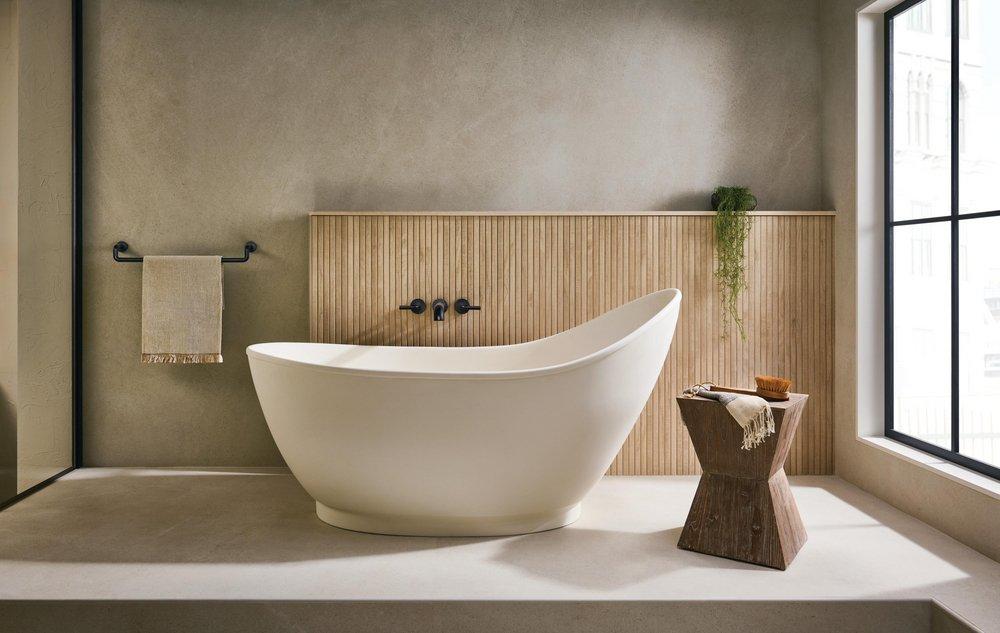 BRIZO LITZE TWO-HANDLE WALL MOUNT TUB FILLER - LESS HANDLES 