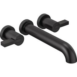 Two Handle Wall Mount Tub Filler in Matte Black (Trim Only) (Handles Sold Separately)