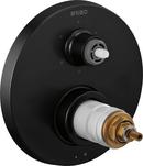 Two Handle Thermostatic Valve Trim with Diverter in Matte Black