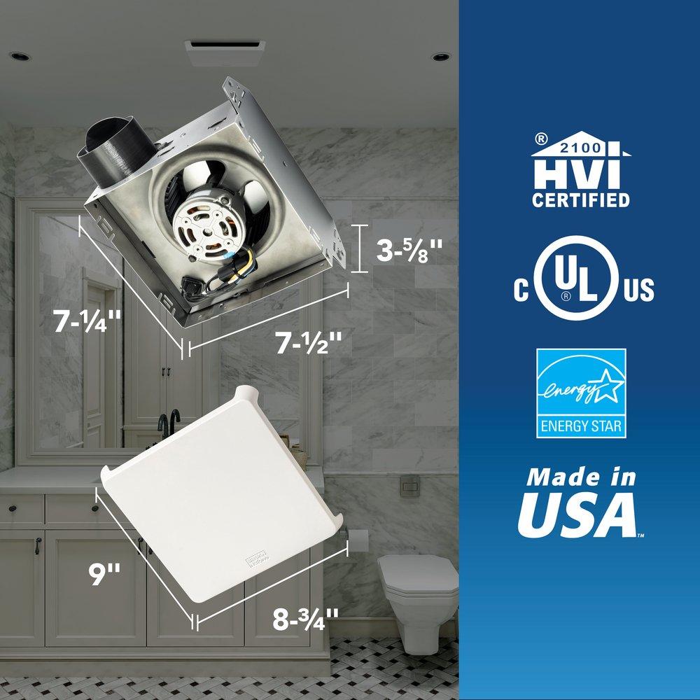 50 CFM Bathroom Ventilation Fan in White - Energy Star Rated 
