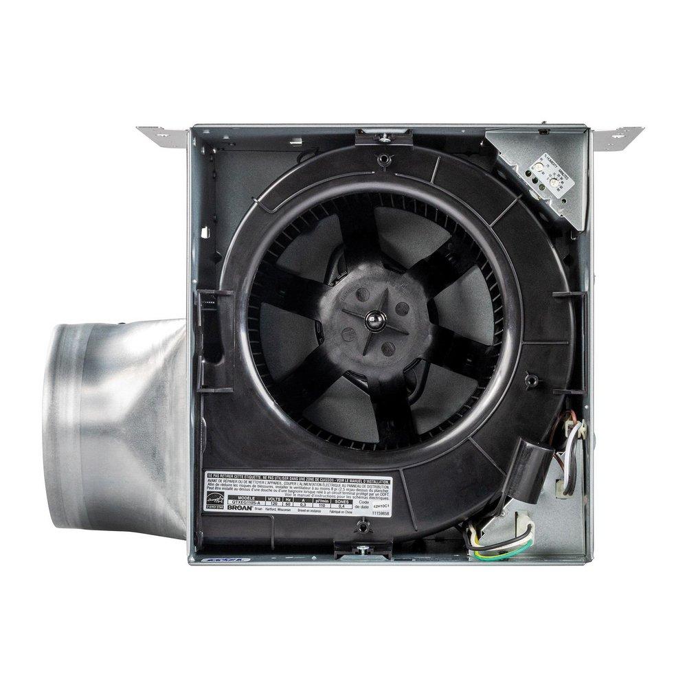 QTXE 110 CFM VENTILATION FAN WITH WHITE GRILLE AND HUMIDITY SENSING 0.7 SONES; ENERGY STAR CERTIFIED 