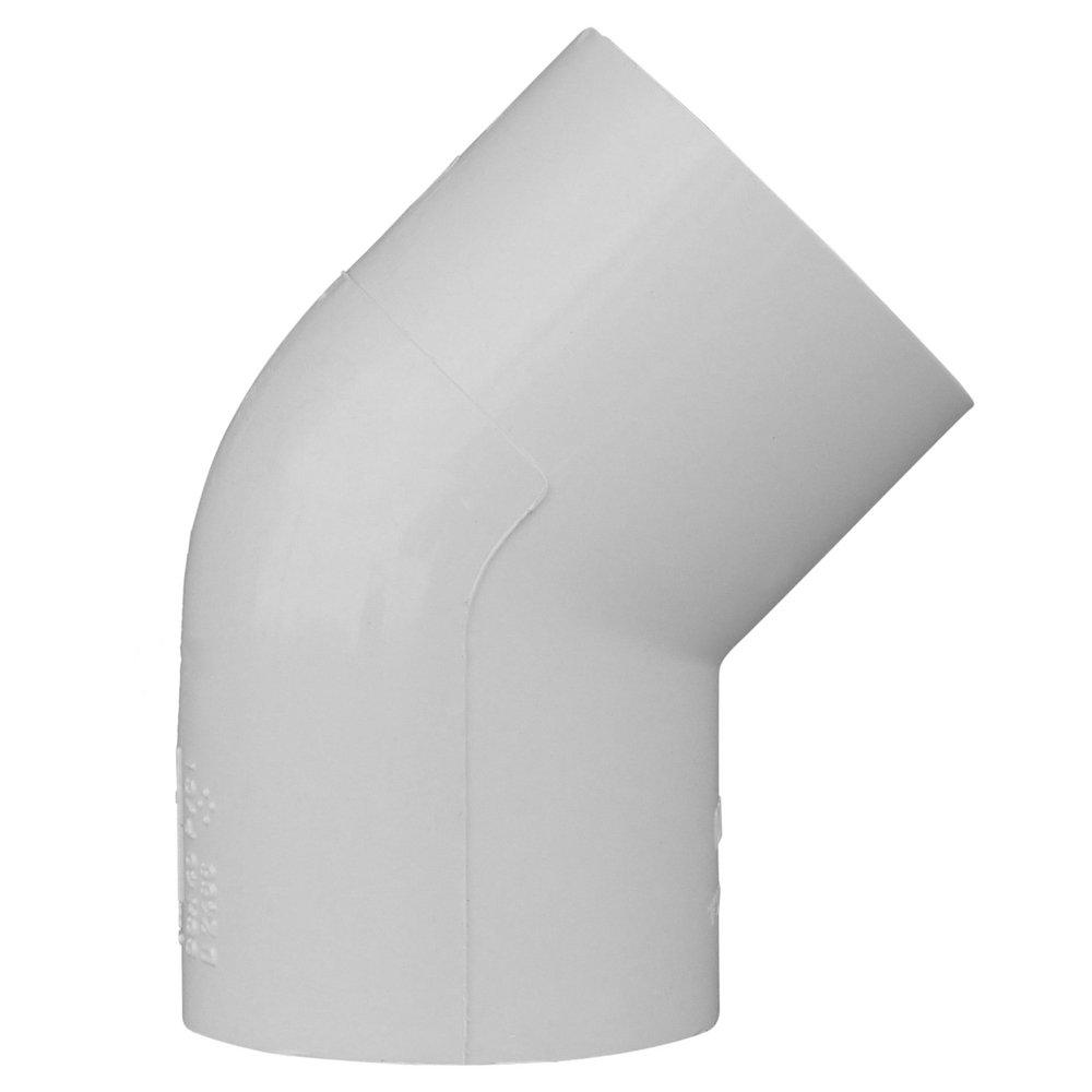 White PVC Schedule 40 45&deg; Elbow 