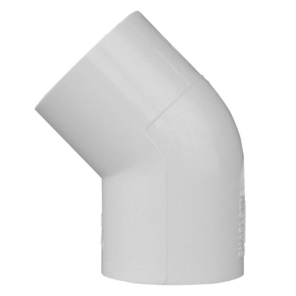 White PVC Schedule 40 45&deg; Elbow 