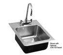 2 Hole Single Bowl Kitchen Sink with Center Drain and Faucet Ledge in Brushed Steel