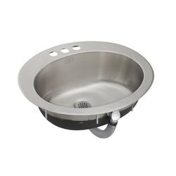 16 x 19 in. Round Drop-in Bathroom Sink in Brushed Steel
