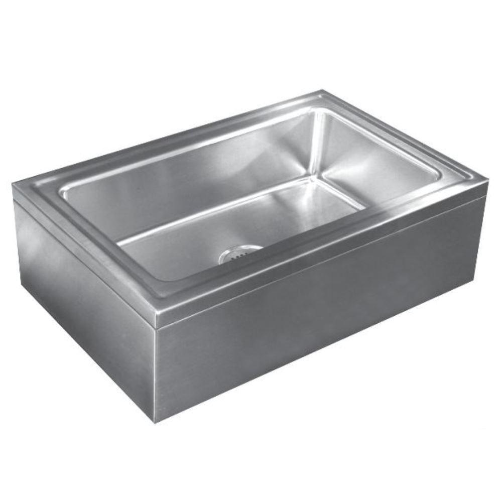 Just Manufacturing Brushed Steel Floor Mount Mop Sink 