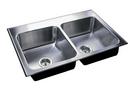 3 Hole Stainless Steel Double Bowl Kitchen Sink