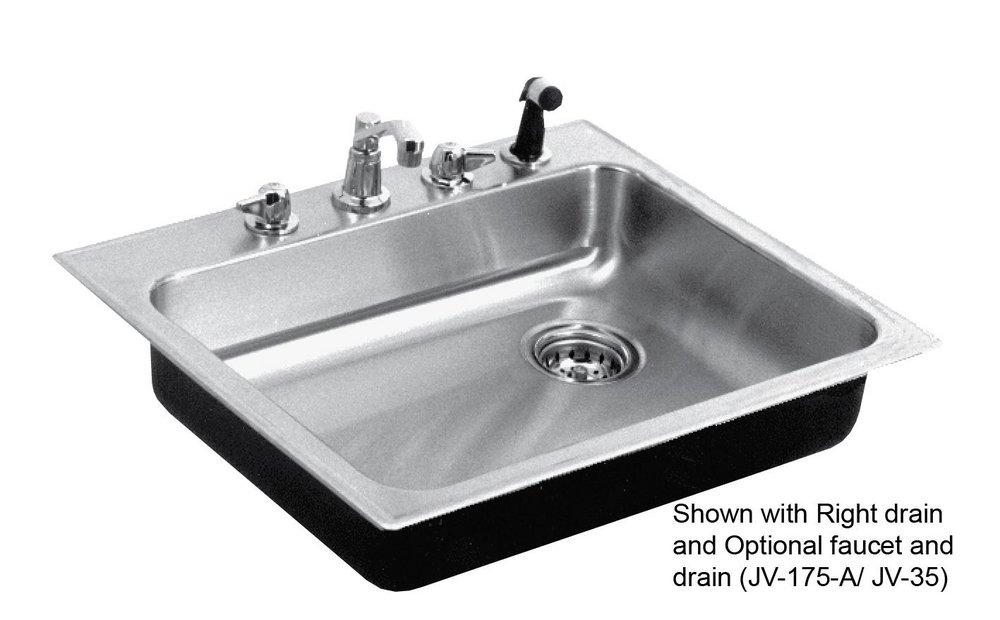 Just Manufacturing Satin 19 x 19 in. Stainless Steel Single Bowl Drop-in Kitchen Sink in No. 4 