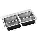 Just Manufacturing Brushed Steel 37 x 22 in. 3 Hole Stainless Steel Double Bowl Drop-in Kitchen Sink 