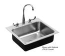 Just Manufacturing Brushed Steel 3-Hole Single Bowl Stainless Steel Sink 