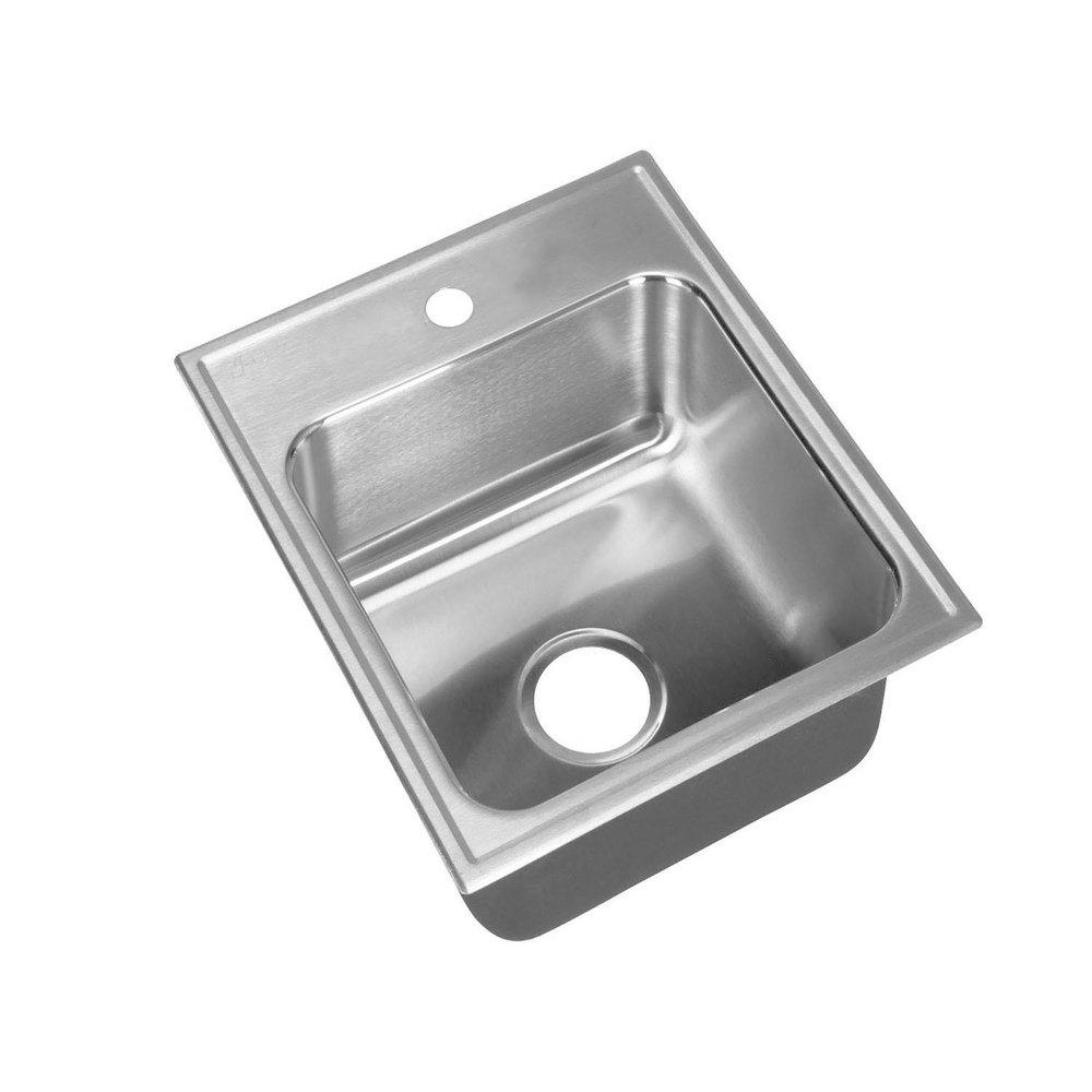 Just Manufacturing Brushed Steel 19 x 20 in. Stainless Steel Single Bowl Drop-in Kitchen Sink in No. 4 