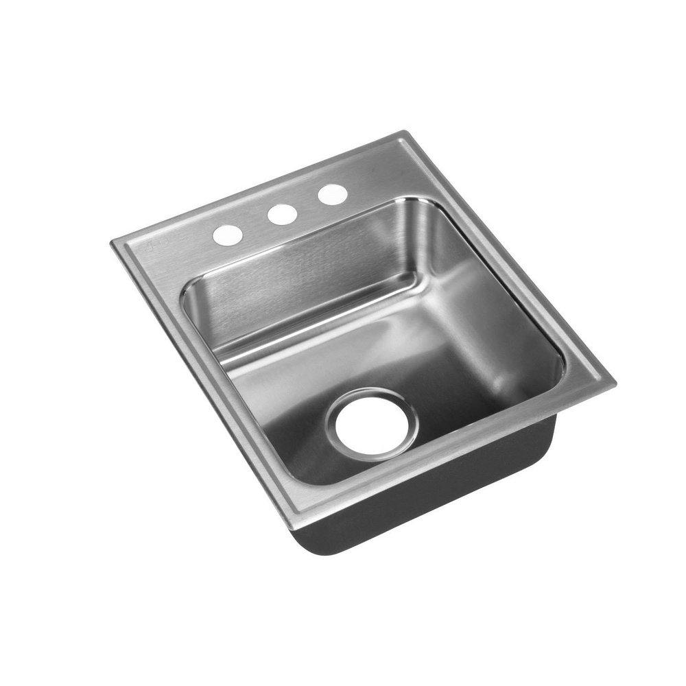Just Manufacturing Brushed Steel 19 x 20 in. Stainless Steel Single Bowl Drop-in Kitchen Sink in No. 4 