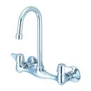 Just Manufacturing Chrome Plated Brass Two Lever Handle Wall Mount Service Faucet 