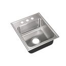 15 x 18 in. 3 Hole Stainless Steel Drop- Bar Sink in Brushed Steel