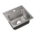16 x 17 in. 1-Hole Self-rimming Stainless Steel Bar Sink in Brushed Steel