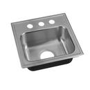 15 x 15 in. 3 Hole Stainless Steel Drop- Bar Sink in Brushed Steel