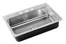 Just Manufacturing Satin 31 x 21 in. Stainless Steel Single Bowl Drop-in Kitchen Sink in No. 4 