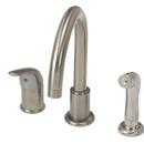 Two Handle Kitchen Faucet with Side Spray in Chrome Plated Brass