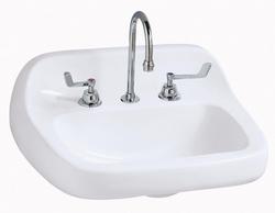 22 in. Wall Mount Rectangular Vitreous China Bathroom Sink in White