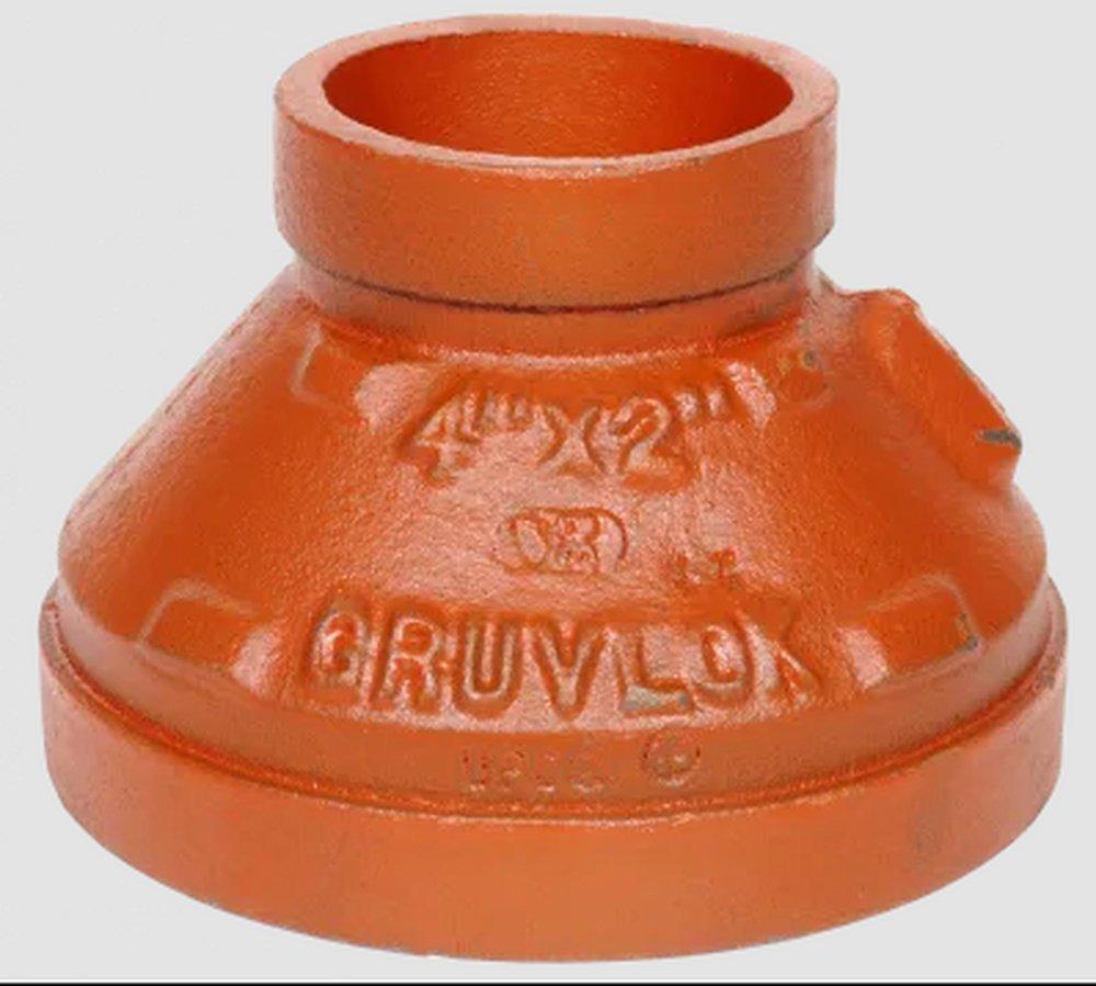 Gruvlok Black Grooved Concentric Schedule 40 Standard Rust Inhibiting Painted Ductile Iron Reducer 