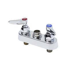4 in. Two Lever Handle Deck Mount Service Faucet in Chrome Plated (Spout Sold Separately)