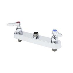 Workboard Faucet, Deck Mount, 8" Centers, Lever Handles, Less Nozzle