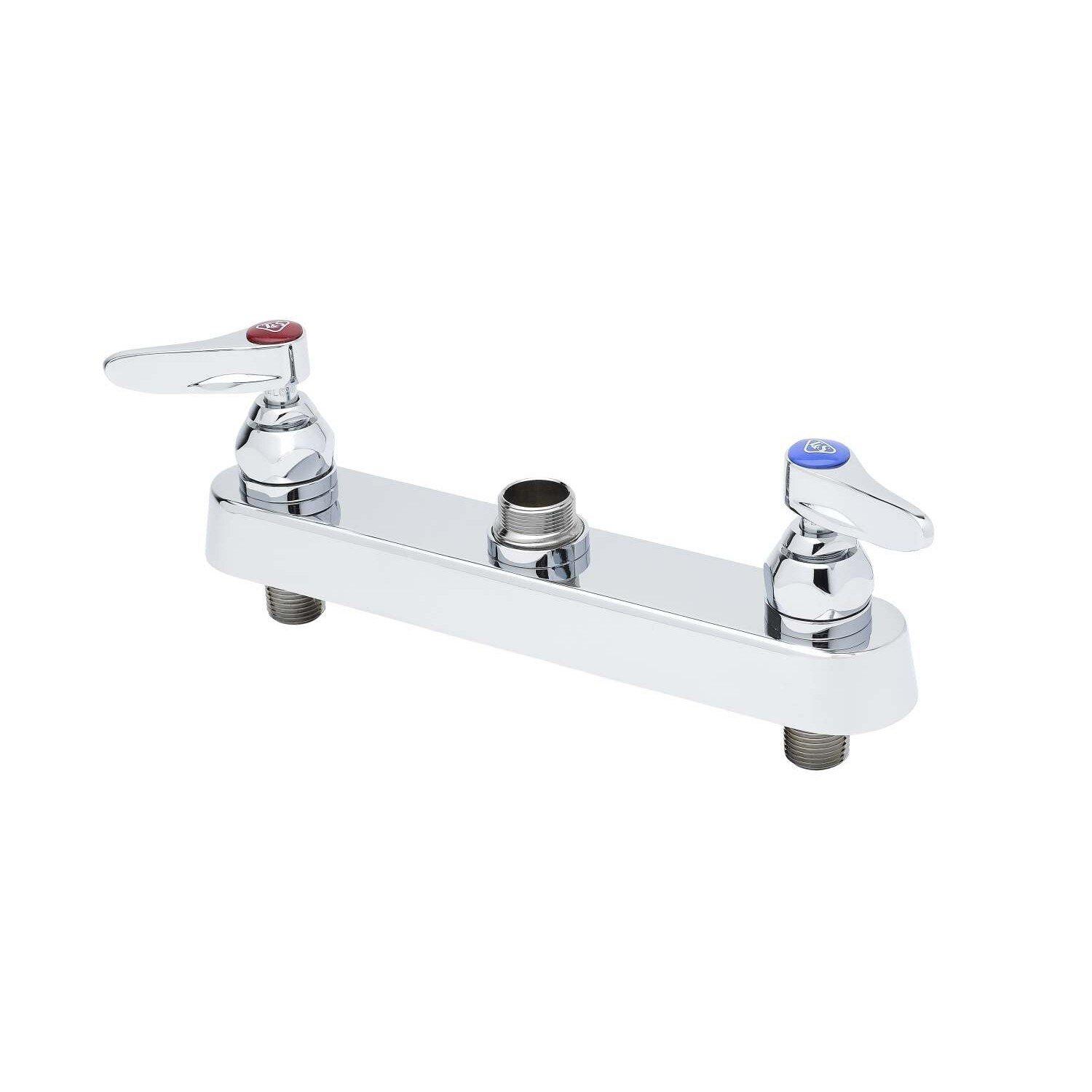 T&S Brass Chrome Plated Workboard Faucet 8 in. Center Size (Less Nozzle) 