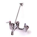 T&S Brass Chrome Plated Two Lever Handle Wall Mount Service Faucet 