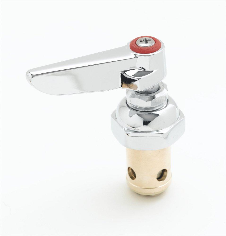 T&S Brass Chrome Plated Hot Spindle Assembly with Metal Lever Handle 