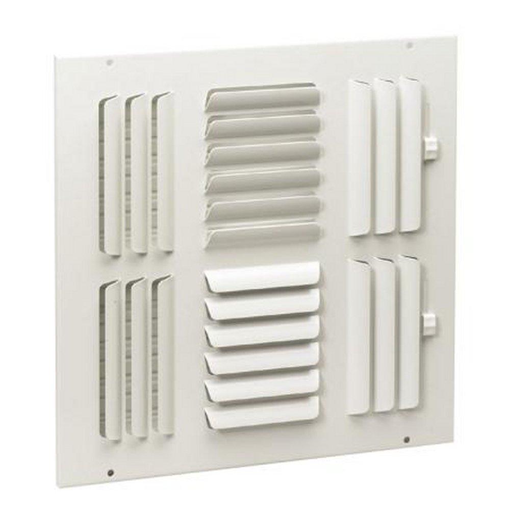 Hart & Cooley White 8 in. 4-way Steel Curved-blade Register with Multi-shutter Damper 