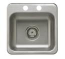 15 x 15 in. 2 Hole Stainless Steel Drop-in and Undermount Stainless Steel Bar Sink