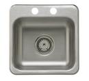 Sterling Stainless Steel 15 x 15 in. 2 Hole Drop-in and Undermount Stainless Steel Bar Sink 